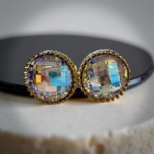 Elegant Gold and Multicolor Stud Earrings